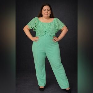 Mint Green Off-Shoulder Jumpsuit
